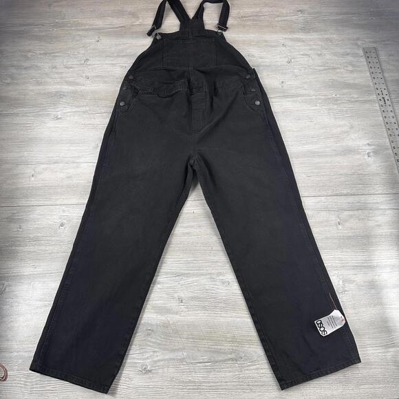 ASOS Denim - Asos Denim Overalls Maternity Size 12 Black (40x30) Wide Leg Baggy Comfy NWT